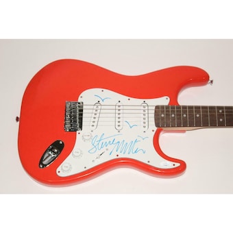 STEVE MILLER SIGNED AUTOGRAPH FENDER ELECTRIC GUITAR w/ ORIGINAL ART DRAWING JSA