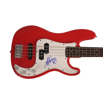 Mark Hoppus Signed Autograph Red Fender Electric Bass Guitar Blink-182 Psa Coa