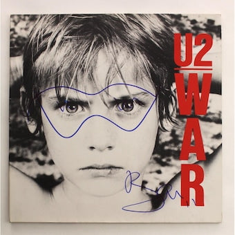 Bono U2 Signed Autograph Album Vinyl Record W/ Orginal Art Sketch War Jsa Coa