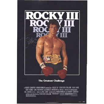 Sylvester Stallone Rocky III Autographed 24" x 36" Movie Poster