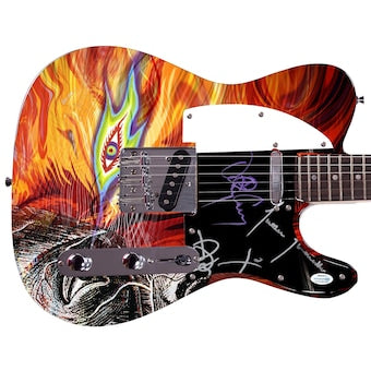 Tool Autographed Custom 1/1 Graphics Photo Guitar ACOA