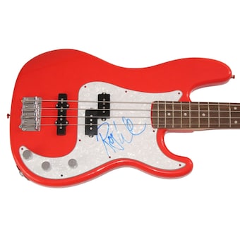 Roger Waters Pink Floyd Signed Autograph Red Fender Bass Guitar The Wall JSA COA