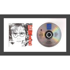 Bono U2 Signed Autograph War Framed CD Display w/ Original Art Sketch JSA COA