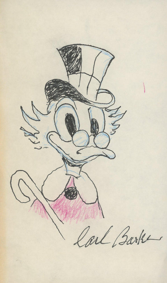 Scrooge McDuck hand drawn signed sketch. GFA Authenticated