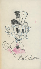 Scrooge McDuck hand drawn signed sketch. GFA Authenticated