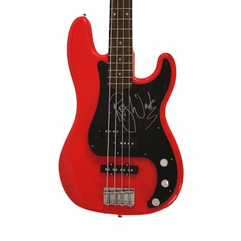 Roger Waters Signed Autograph Red Fender Electric Bass Guitar Pink Floyd W/ Jsa