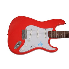 Alex Lifeson Signed Autograph Full Size Red Fender Electric Guitar Rush Jsa Coa