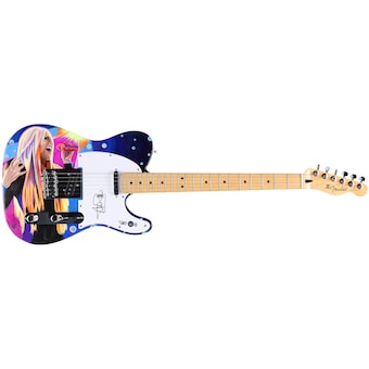 Avril Lavigne Autographed Fender Telecaster Electric Guitar - Hand Painted by Artist Cortney Wall - Limited Edition #1 of 1