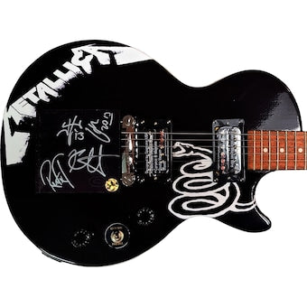 Metallica Autographed Custom Graphics Black Album Epiphone Guitar