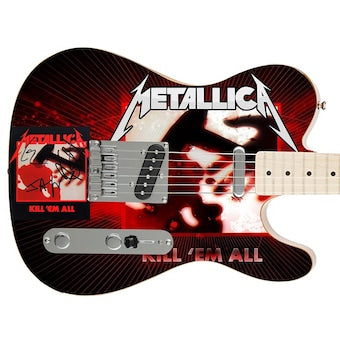 Metallica Autographed Fender Telecaster Kill Em All Cd Album Graphics Guitar