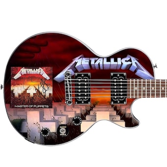 Metallica Autographed Master of Puppets Cd Album Graphics Guitar