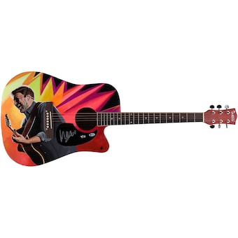 Marcus Mumford Mumford and Sons Autographed Glarry Acoustic Guitar - Hand Painted by Artist Cortney Wall - Limited Edition #1 of 1 - B700834