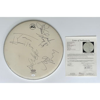 Aerosmith X5 Steven Tyler Joe Perry Brad Joey & Tom Signed Drumhead Jsa Loa