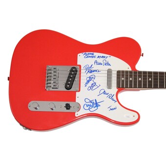 The Association Band Signed Autograph Red Fender Electric Guitar - w/ JSA COA