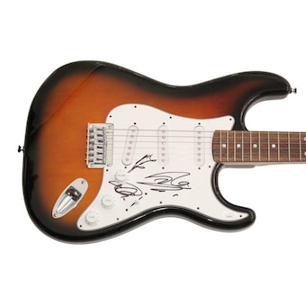 Tokio Hotel Band Signed Autograph Fender Guitar - Tom Kaulitz Bill & Georg JSA