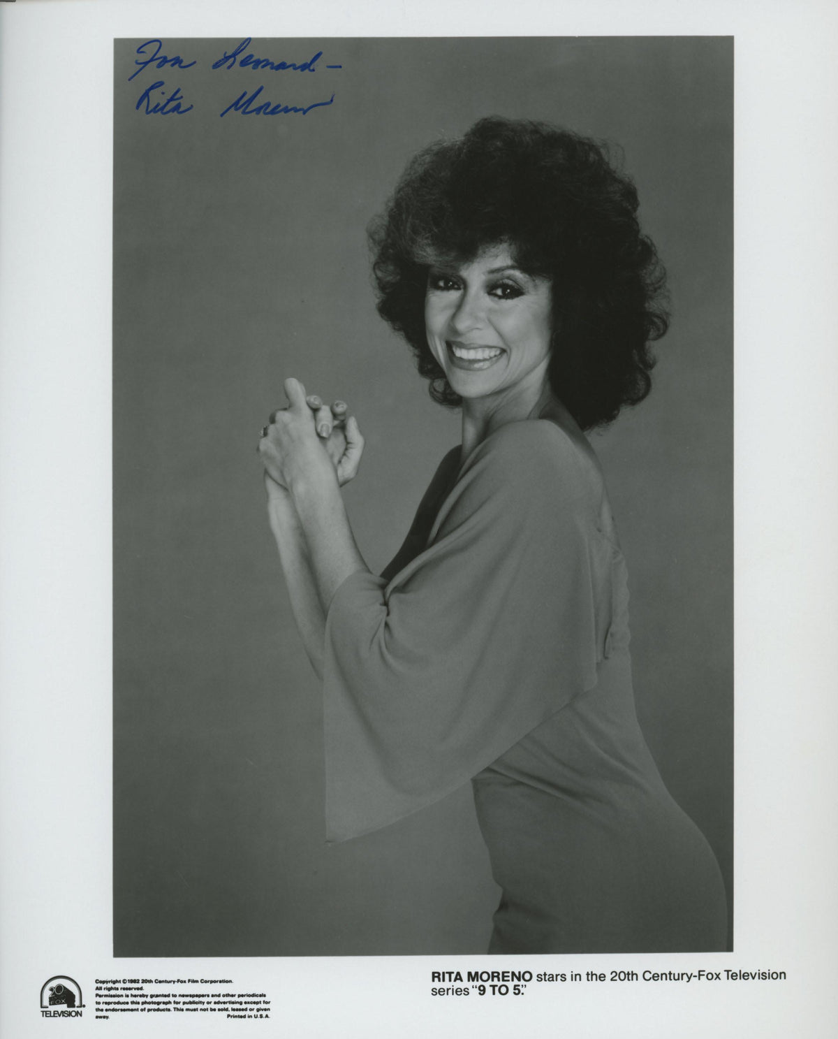 Rita Moreno signed "9 to 5" TV photo