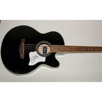 Gene Simmons Signed Autograph Ibanez Full Size Acoustic Bass Guitar - Kiss Acoa