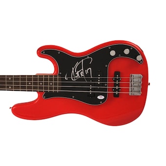 Robert Trujillo Signed Autograph Red Fender Electric Bass Guitar Metallica Psa