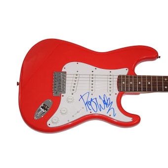 Roger Waters Signed Autograph Red Fender Electric Guitar Pink Floyd Jsa Coa