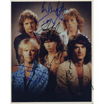 Aerosmith Signed Band Photo By 5!! Steve Tyler Joe Perry Jsa Coa Loa Rare!!