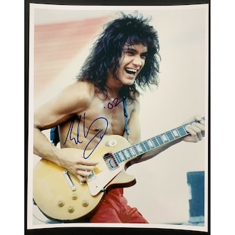 Eddie Van Halen Signed Photo 8x10 GOAT Guitar Autograph 02 Inscription HOF JSA 2