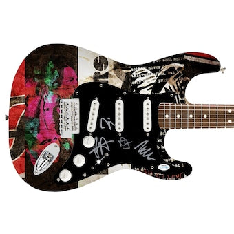 The Foo Fighters Autographed Signed 1/1 Custom Graphics Photo Guitar ACOA