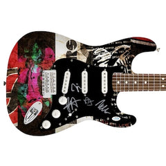 The Foo Fighters Autographed Signed 1/1 Custom Graphics Photo Guitar ACOA