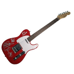 Def Leppard Autographed Red Sparkle Fender Telecaster Guitar