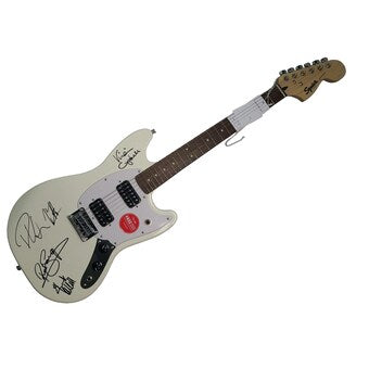 Def Leppard Autographed White Fender Mustang Guitar