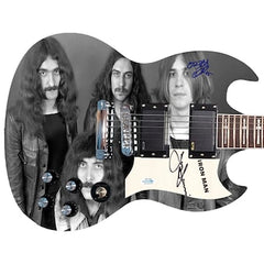 Black Sabbath Autographed 1/1 Custom Graphics Photo Guitar BAS Witness ACOA BAS