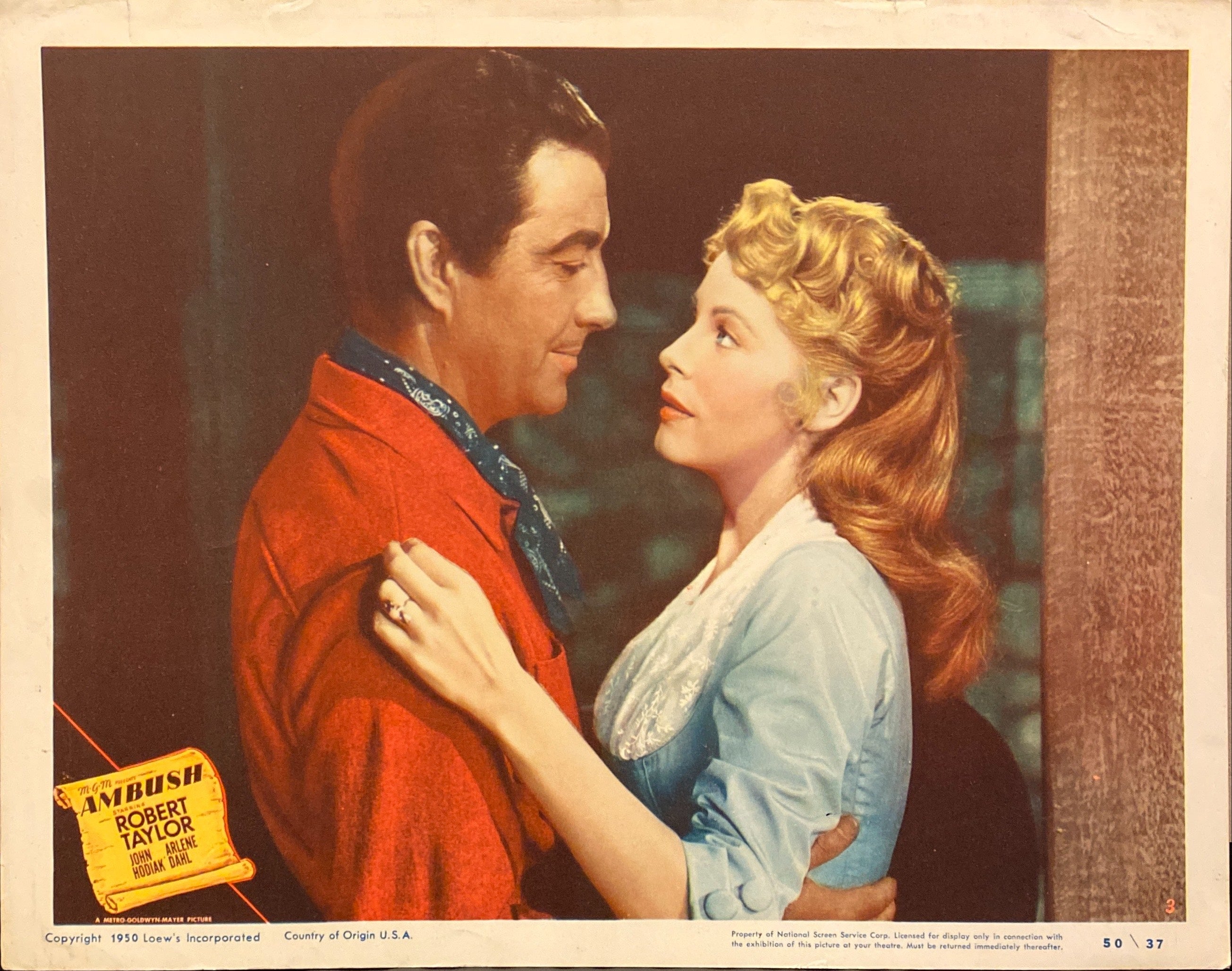 Robert Taylor and  Arlene Dahl "Ambush" Lobby Card