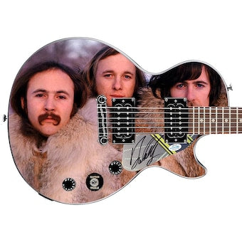 David Crosby Stills Nash Autographed Custom Graphics Gibson Epiphone Guitar ACOA