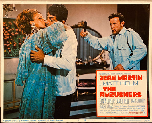 Dean Martin, Senta Berger, and Janice Rule "The Ambushers" Lobby Card 