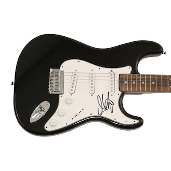 Steven Tyler Aerosmith Signed Autograph Black Fender Electric Guitar - JSA COA