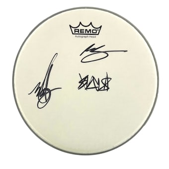 Blink-182 Signed Autograph 10" Drumhead - Travis Barker Mark Hoppus +1 JSA COA