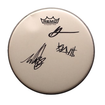 Blink-182 Full Band Signed Autograph 10" Drumhead Travis Barker, Mark Hoppus Jsa