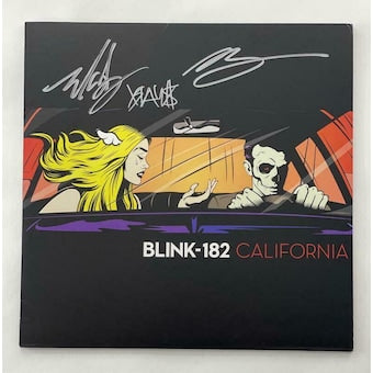 Blink-182 Band (x3) Signed Autograph Album Vinyl Record - California W/ Jsa