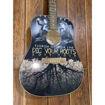 Florida Georgia Line Signed Autograph Custom 1/1 Fender Acoustic Guitar