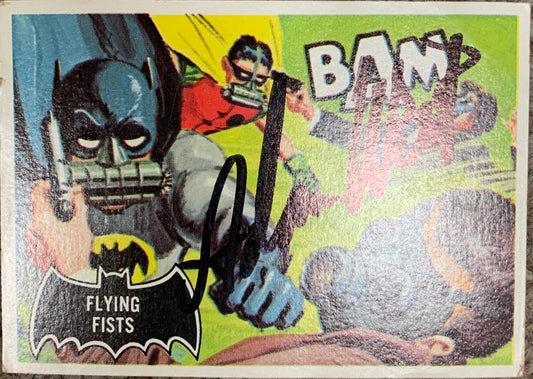 Adam West Batman signed 1966 trading card