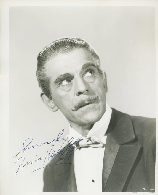 Boris Karloff Universal Monster signed photo. GFA Authenticated