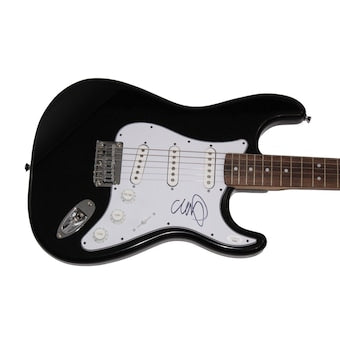 Chris Martin Signed Autograph Full Size Blk Fender Electric Guitar Coldplay Jsa