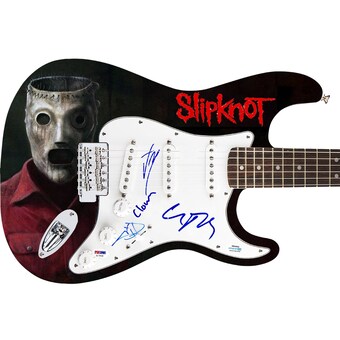 Slipknot Autographed Signed 1/1 Fender Graphics Guitar Exact Video Proof