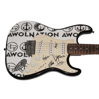 Awolnation Full Band Signed Autograph Custom 1/1 Fender Electric Guitar Jsa Coa