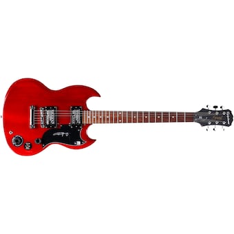 Angus Young AC/DC Autographed Red Epiphone Guitar - BAS