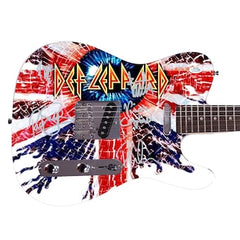 Def Leppard Autographed Custom Graphics Photo Guitar ACOA