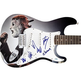 Slipknot Autographed Signed 1/1 Fender Graphics Photo Guitar ACOA