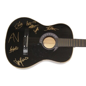 AWOLNATION Full Band x5 Signed Autograph Full Size Acoustic Guitar w/ JSA COA