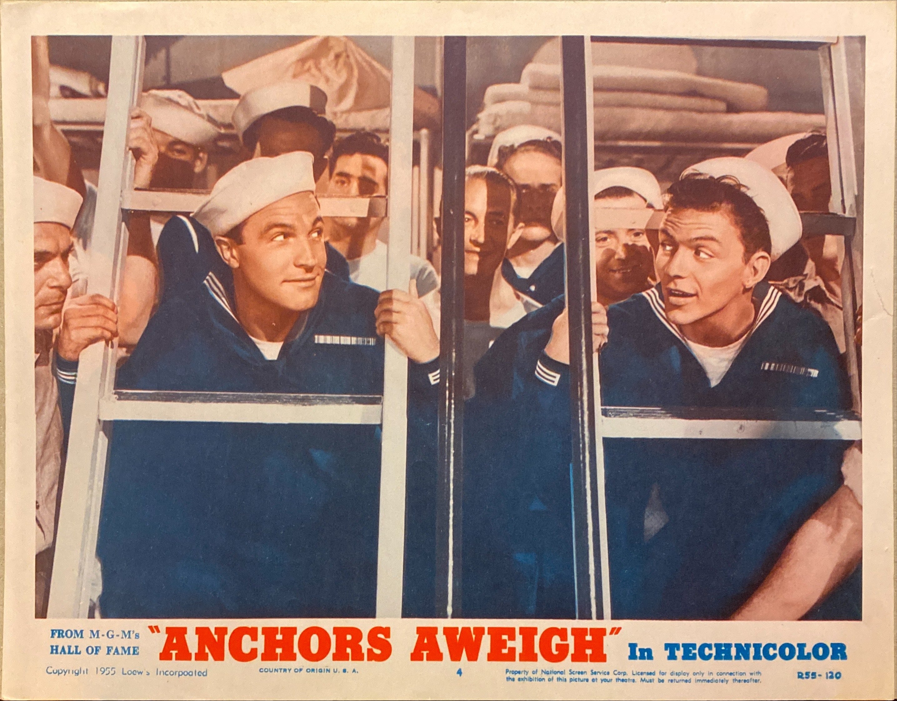 Frank Sinatra and Gene Kelly "Anchors Aweigh" original lobby card