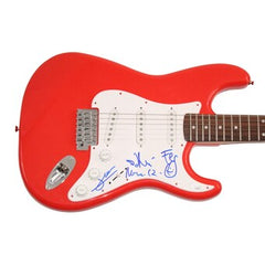 Mana Band Signed Autograph Red Fender Electric Guitar - Fher Olvera +2 JSA COA