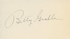 Betty Grable signature cut